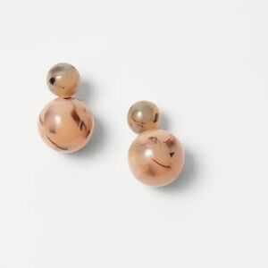 Ann Taylor Tortoiseshell Print Ball Drop Earrings